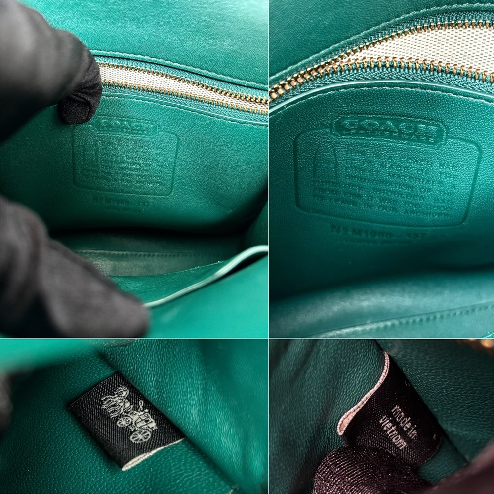 COACH Turnlock Shoulder Bag Green - Picture 15 of 16